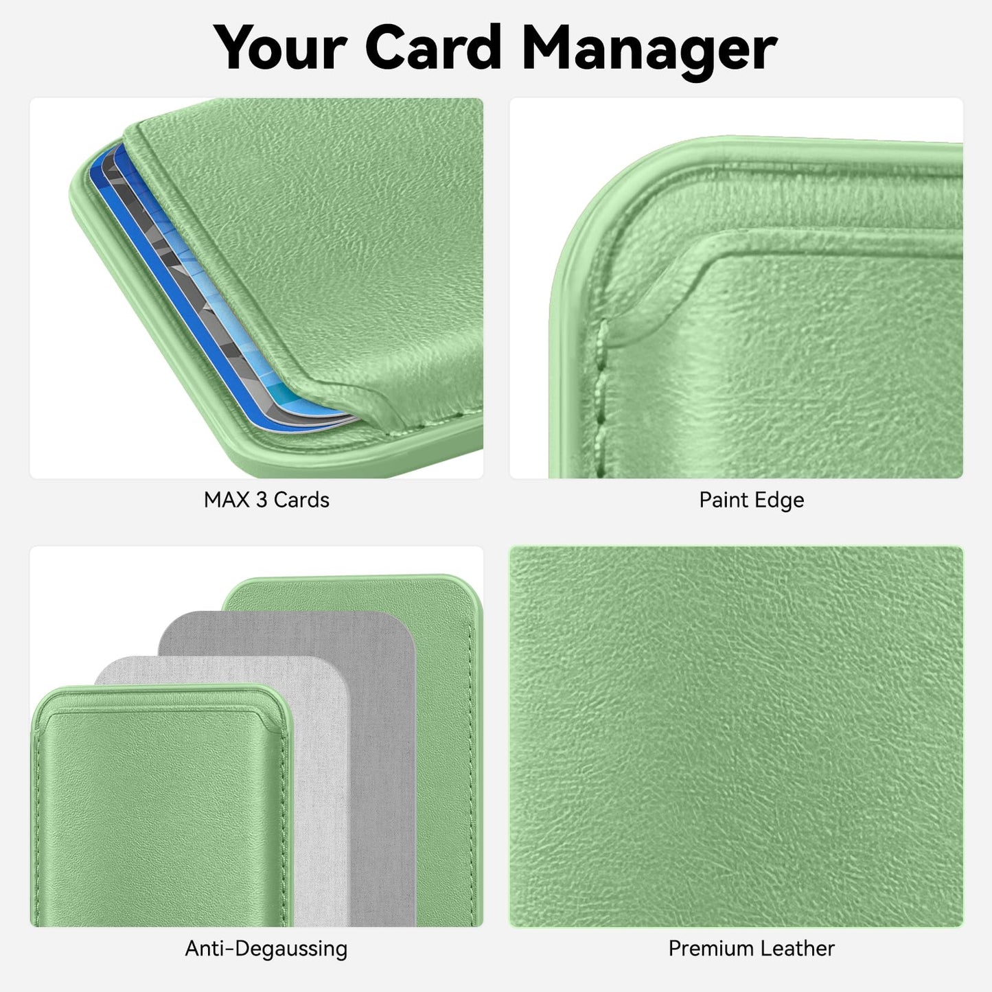 Magnetic Wallet Cell Phone Card Holder for Phone Case with Mag-Safe