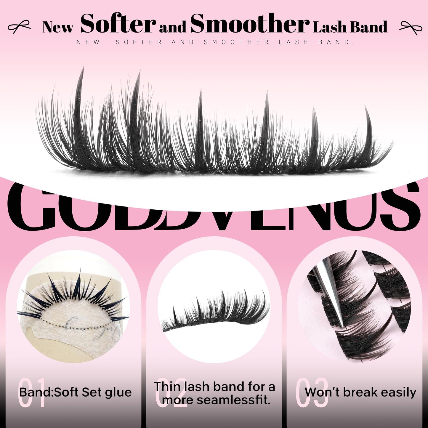 Goddvenus Pre-made Spikes Lash Clusters Wispy Manga Eyelash Clusters