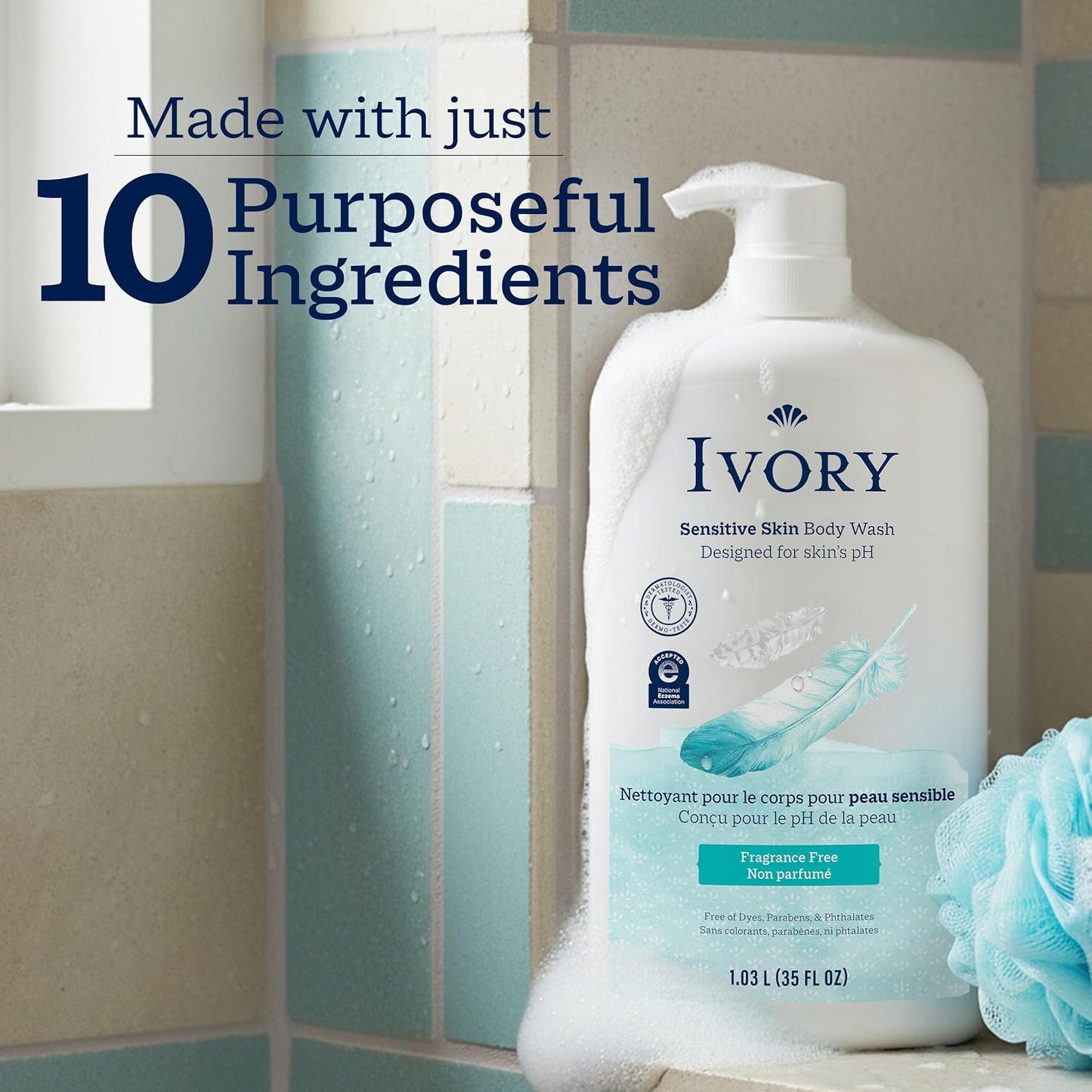 Ivory Body Wash Designed for the Whole Family, Jojoba Scent, 35 oz