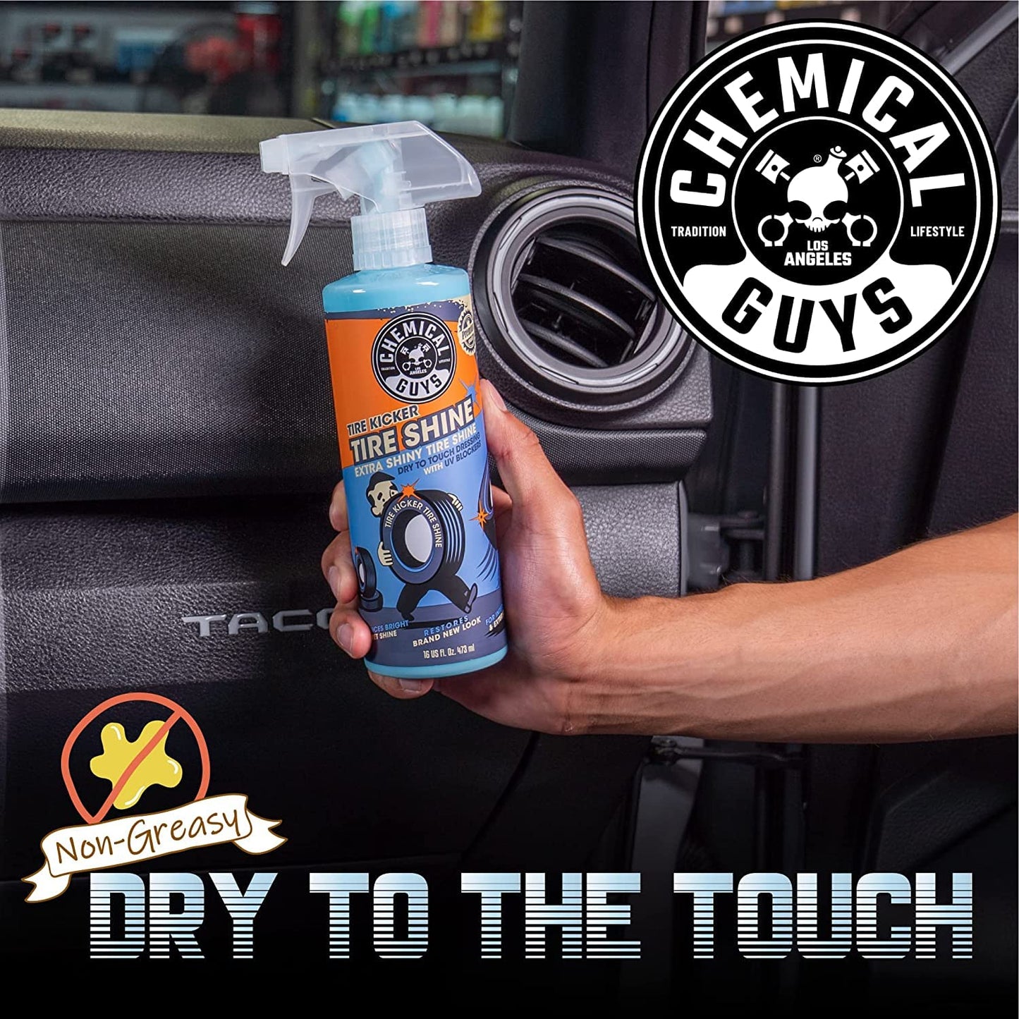 Chemical Guys, Tire Kicker Extra Glossy Tire Shine Spray, Dry Touch, 16 oz