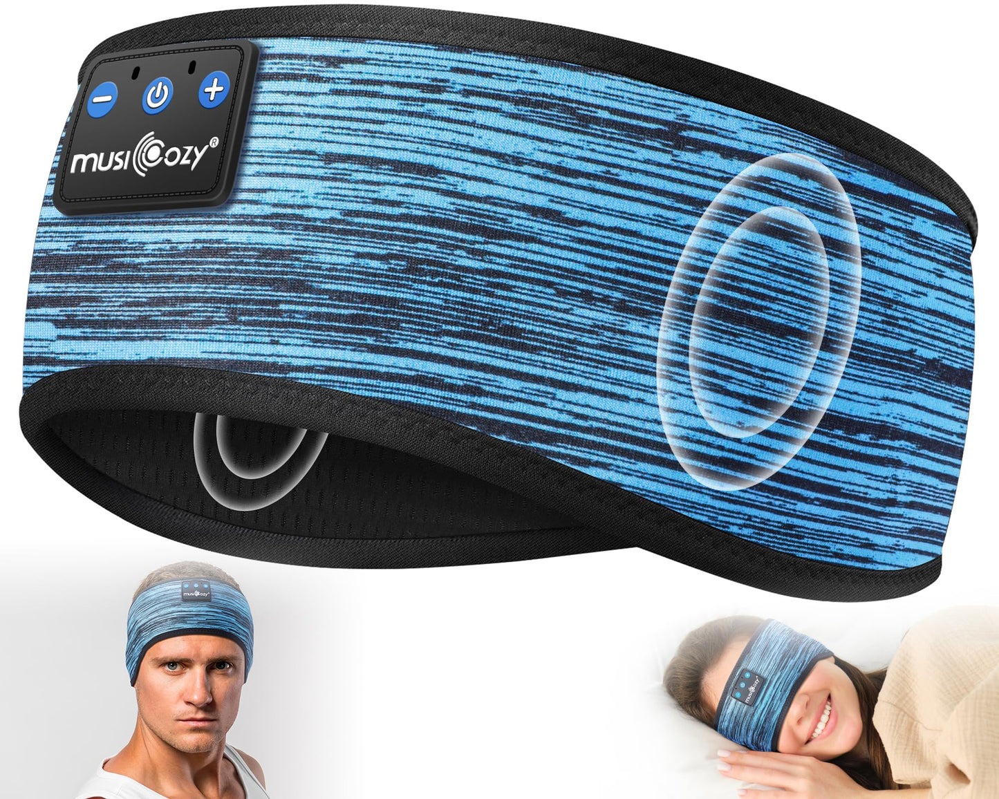 MUSICOZY Sleep Headphones Bluetooth Headband Headphones for Side Sleepers