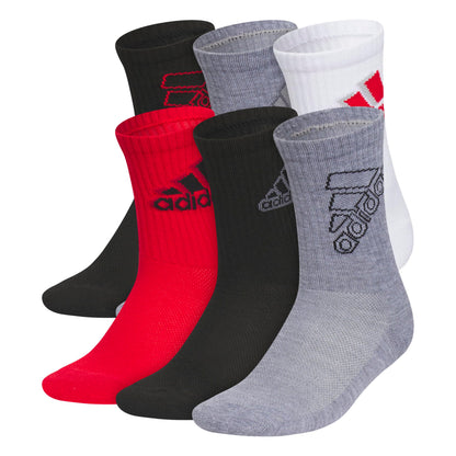 adidas Kids Athletic Cushioned 6-Pack Crew (Little Kid/Big Kid/Adult)