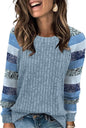 WIHOLL Long Sleeve Shirts for Women Lightweight Sweaters Fall Outfits 2026 Color Block Winter Clothing Dressy Casual Soft
