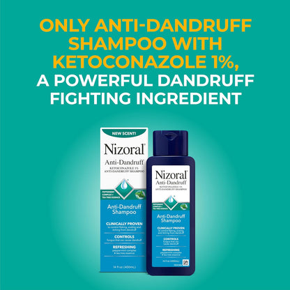 Nizoral Anti-Dandruff Shampoo with 1% Ketoconazole, Fresh Scent, 14 Fl Oz