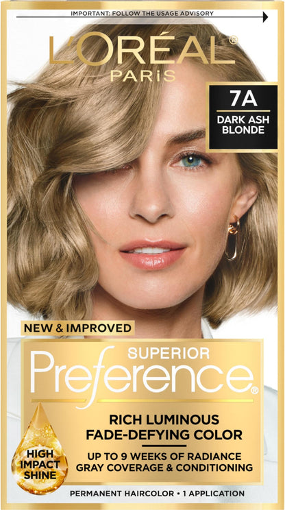 L'Oreal Paris Superior Preference Luminous Fade-Defying Permanent Hair Color, Hair Dye For Up to 9 Weeks of Radiance, Medium Brown 5, 1 Hair Dye Kit