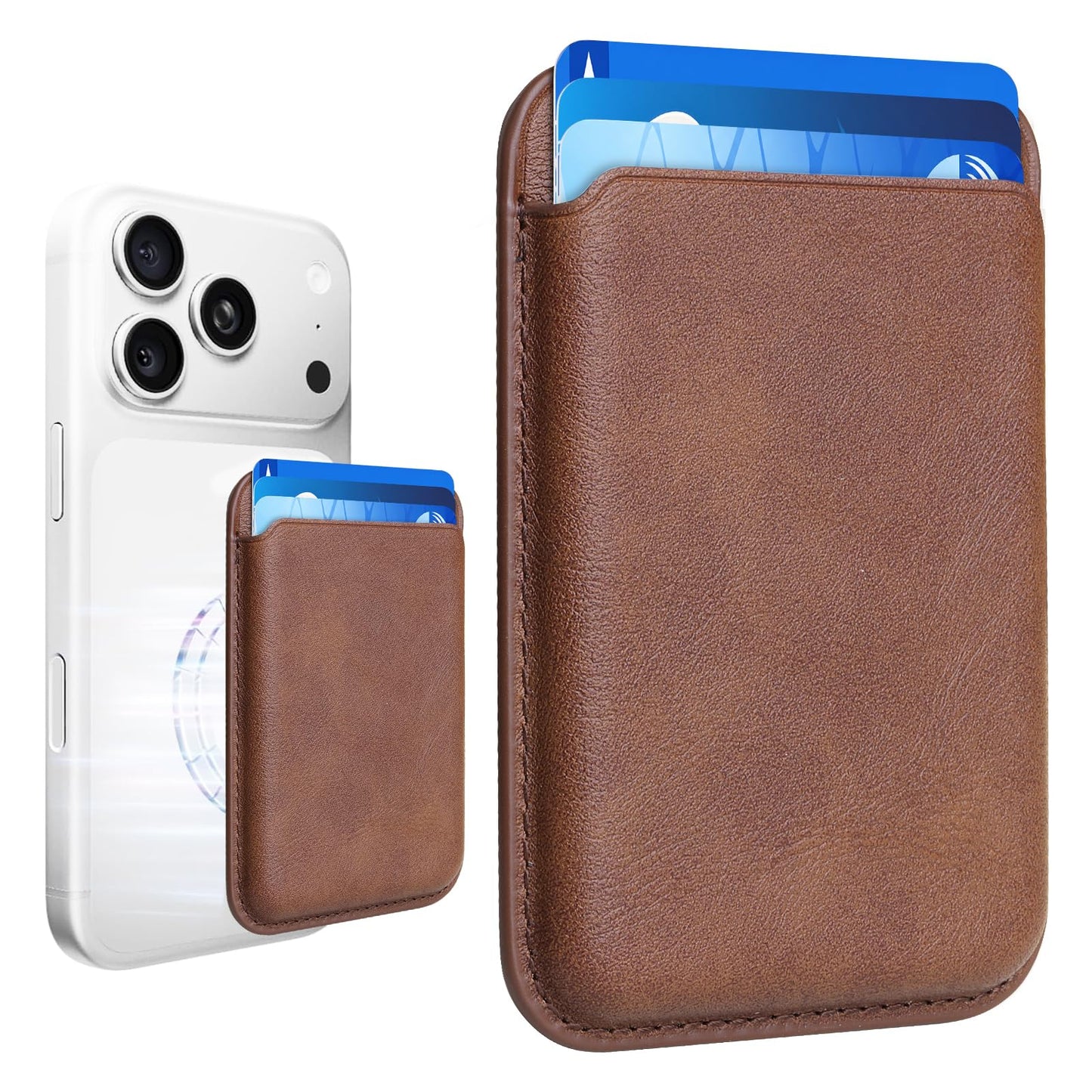 Magnetic Wallet Cell Phone Card Holder for Phone Case with Mag-Safe