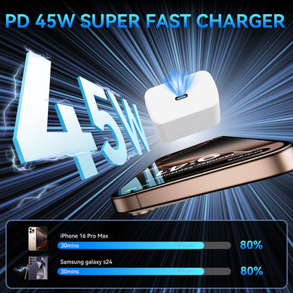 Phone 17 16 Pro Max Charger Fast Charging, 45W Super Fast USB C Charger Block with 10FT Long Charging Cord Cable for 17 16 Pro Max/17 16/16 Plus,15 Pro Max/15 Pro/15, Android Phone-Black
