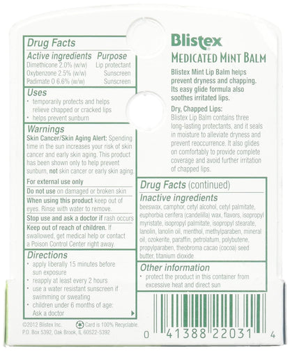 Blistex Medicated Lip Balm SPF 15, 24 Hr Moisture, 0.15 oz, 3 Count