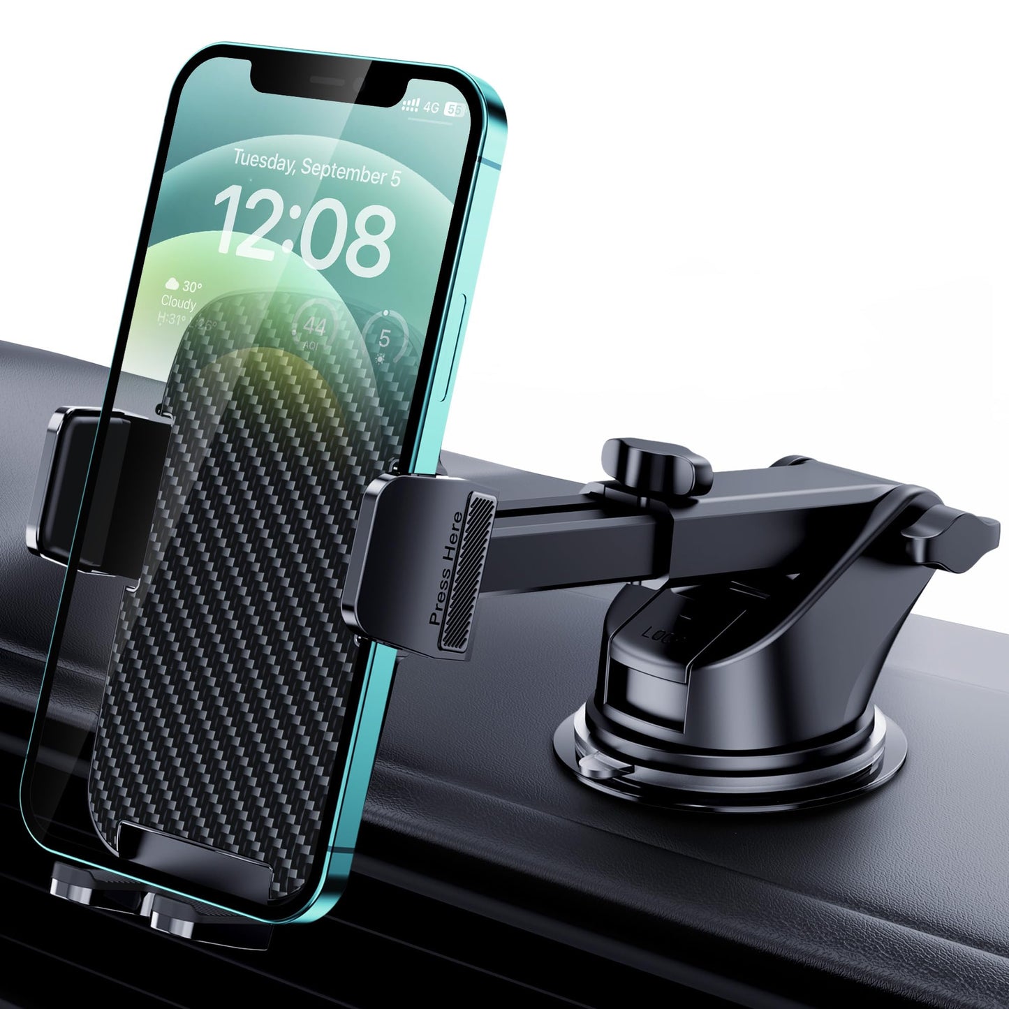 Qifutan Dash Mounted Holders Phone Holders for Your Car Phone Mount for Car Windshield Dashboard Air Vent Universal Desk Mounts Hands Free Automobile Cell Phone Holder Fit for iPhone Smartphone