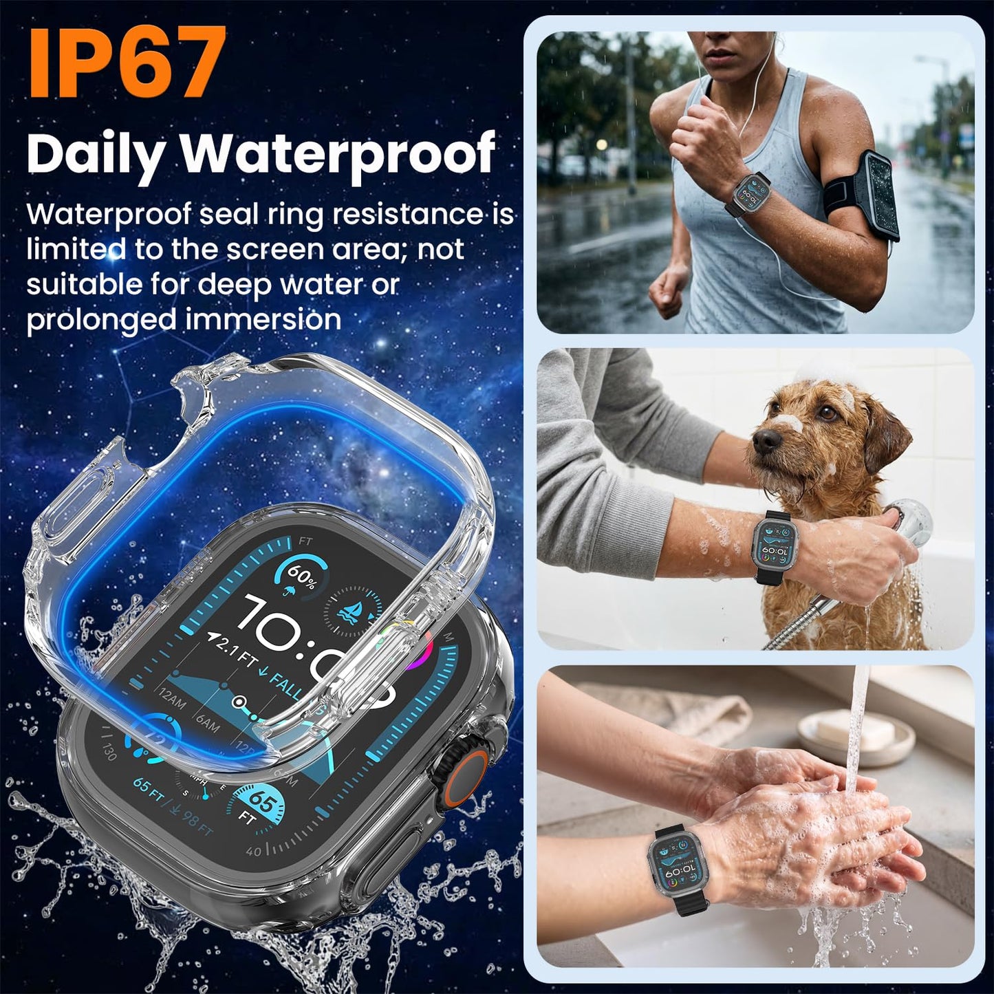 YIJDACASE 3 in 1 Waterproof Case for 40mm Apple Watch SE 3/2/1 Series 6/5/4