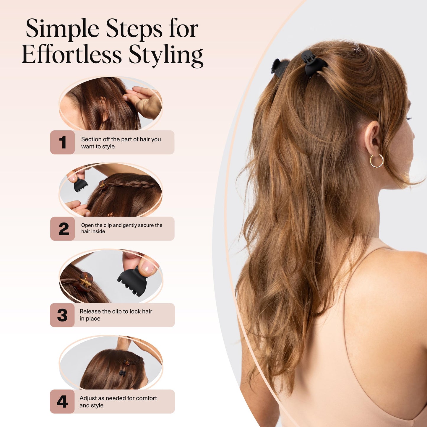 Kitsch Mini Hair Clips for Women - Tortoise & Black, 16 Pcs
