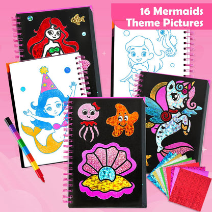 FUNNYB&G Foil Art Craft Kit for Kids, Sparkly Birthday Gift Toy for Boys