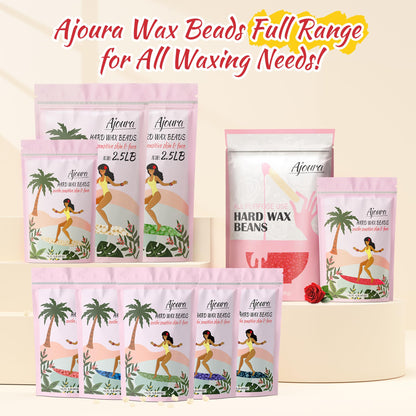 Ajoura 1 lb Hard Wax Beads for Hair Removal, Chamomile Wax Beans, Blue