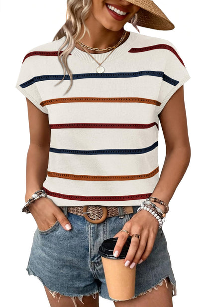 WIHOLL Womens Lightweight Sweater Spring Summer Fall Outfits Cap Sleeve Hollow Out Knit Fashion Clothing 2026