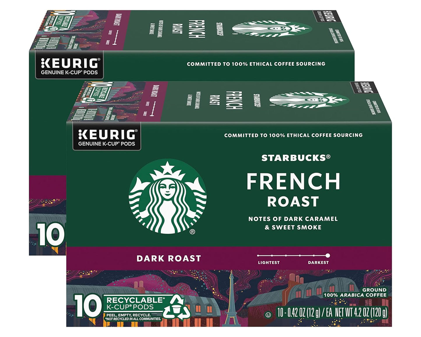 Starbucks K-Cup Coffee Pods, Dark Roast Hot or Iced Coffee, French Roast, 96 Keurig Pods