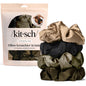 Kitsch Ultra-Petite Satin Scrunchies for Women - Eucalyptus, 6pcs