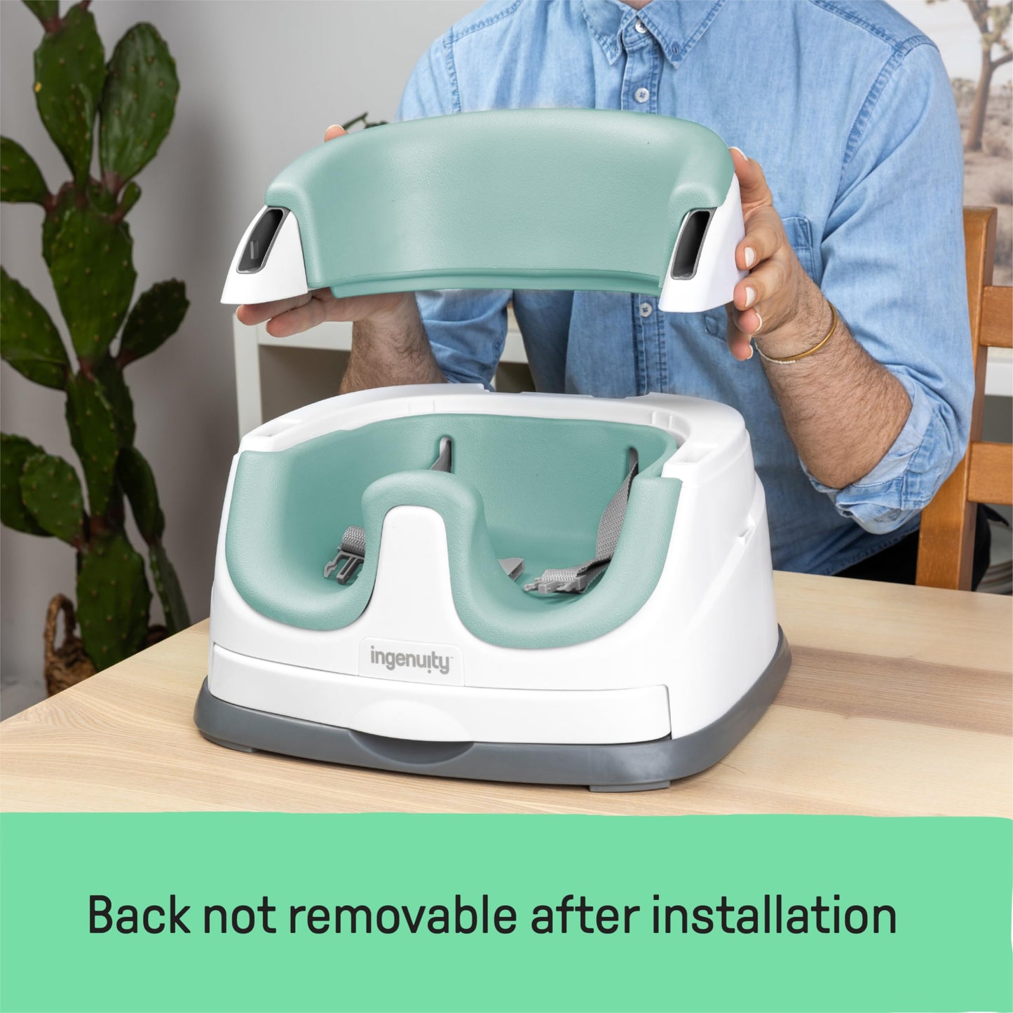 Ingenuity Baby Base 2-in-1 Booster Feeding and Floor Seat with Self-Storing Tray - Cashmere