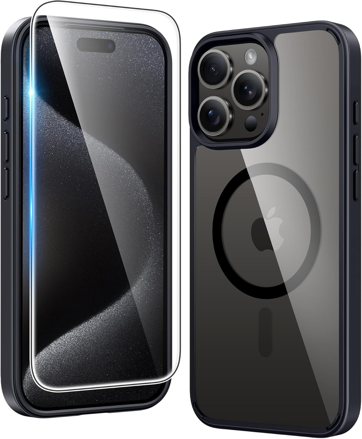 FNTCASE for iPhone 17 Pro Case Clear Magnetic with Screen Protector