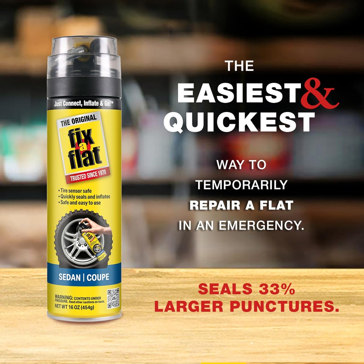 Fix-A-Flat Tire Repair, 16 oz, 2-Pack | Emergency Use | Eco-Friendly Formula | For Standard Tires | Universal Fit