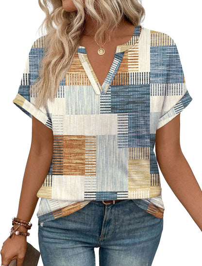 WIHOLL Womens Blouses Spring Tops Short Sleeve Shirts Dressy Casual Summer Vacation Fashion Clothing 2026