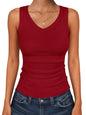 ANRABESS Tank Tops for Women V Neck Summer Sleeveless Ribbed Knit