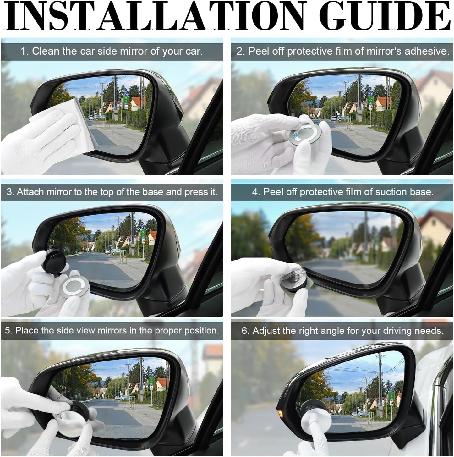 LivTee Blind Spot Car Mirror, HD Glass Frameless Convex Side Mirror Blindspot, Wide Angle Rear View Mirrors for SUVs, Trucks and RVs - Car Accessories