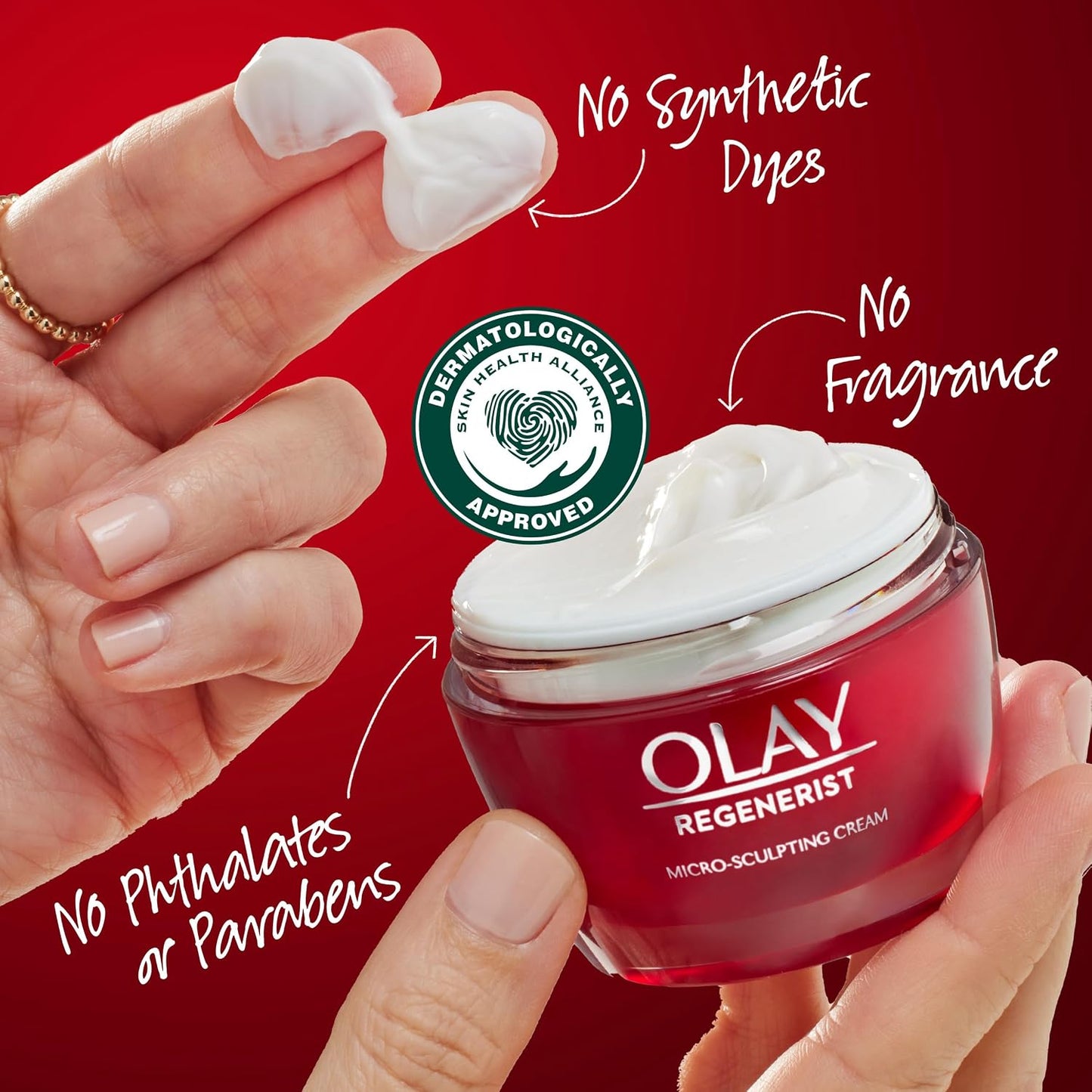 Olay Face Moisturizer, Regenerist Micro-Sculpting Facial Cream for Women - Anti-Aging, Anti-Wrinkle, Firming Skin Care - Triple Collagen Cream, Peptide Moisturizer, Hyaluronic Acid, Niacinamide, 1.7oz