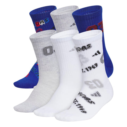 adidas Kids Athletic Cushioned 6-Pack Crew (Little Kid/Big Kid/Adult)