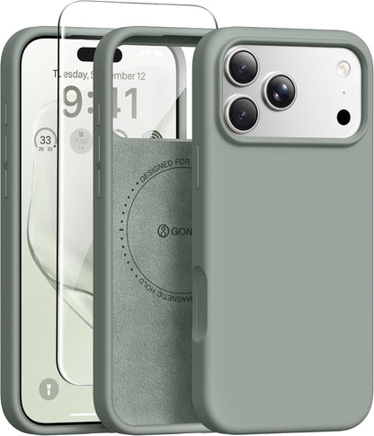 GONEZ Magnetic for iPhone 17 Pro Max Case, Silicone Cover Stone