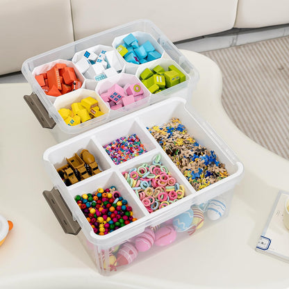 Citylife 6Qt 4Packs Clear Craft Organizers and Storage BOX, Sensory Bins