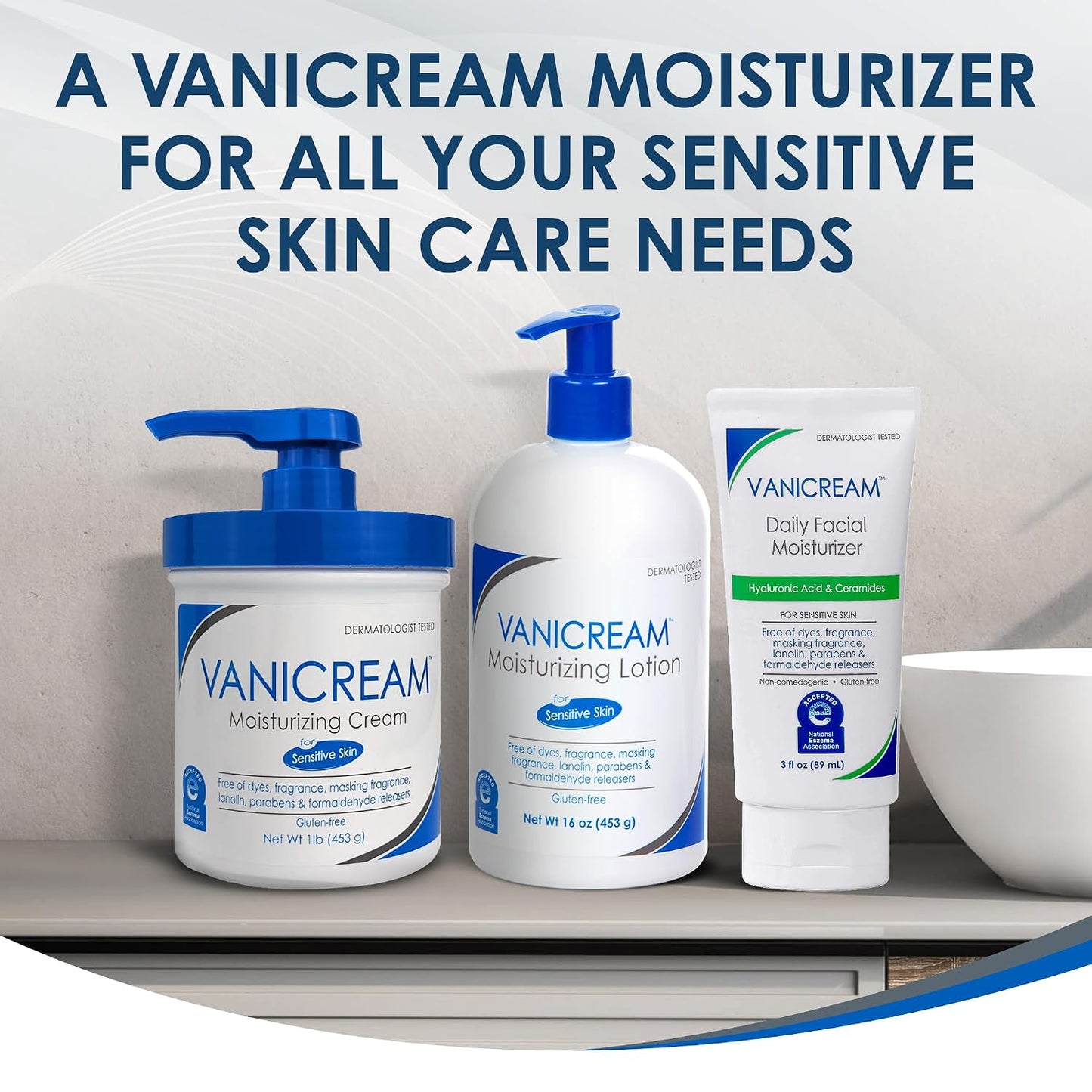 Vanicream Moisturizing Cream, Body & Face Moisturizer, 16 Oz Pump Dispenser