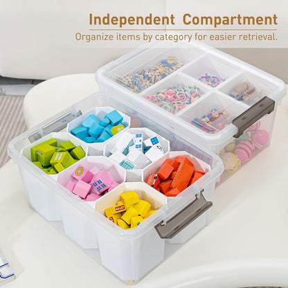 Citylife 6Qt 4Packs Clear Craft Organizers and Storage BOX, Sensory Bins