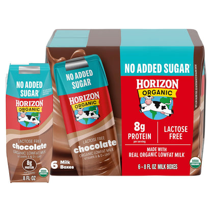 Horizon Organic Shelf Stable Whole Milk Boxes, Pack of 18-8g Protein per Serving