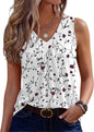 Zeagoo Womens Tank Tops Summer Sleeveless Tops V Neck Pleated Shirts
