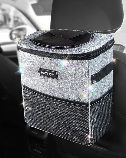 HOTOR Car Trash Can, Leakproof Car Organizer, 2-Gallon, Black