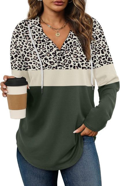 Bofell Womens Fashion Tops Hoodies for Women Pullover Oversized Sweatshirts Long SLeeve Shirts Loose Fit
