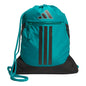 adidas Alliance Sackpack – Drawstring Backpack for Sports, Small Gym Bag, Preloved Teal Green/Black/3, OSFA