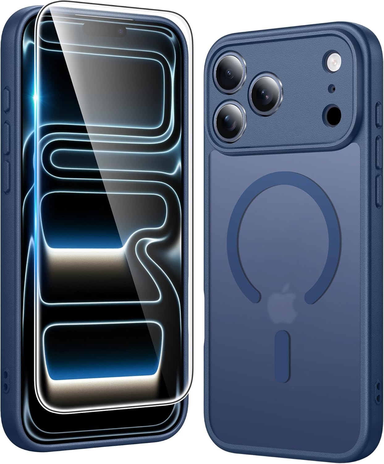 FNTCASE for iPhone 17 Pro Case Clear Magnetic with Screen Protector