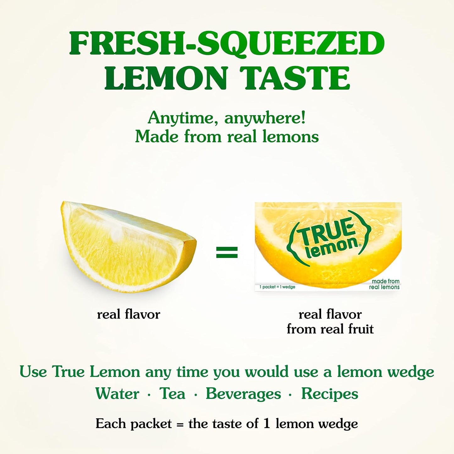 TRUE LEMON Water Enhancer, Bulk Dispenser, 100 Count (Pack of 1), 0 Calorie Drink Mix Packets For Water, Sugar Free Lemon Flavoring Powder Packets