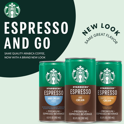 Starbucks Espresso & Cream, 6.5 Fl Oz Cans (Pack of 12)