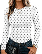 Zeagoo Women Long Sleeve Shirts Slim Fit Going Out Tops Crewneck Basic Tee