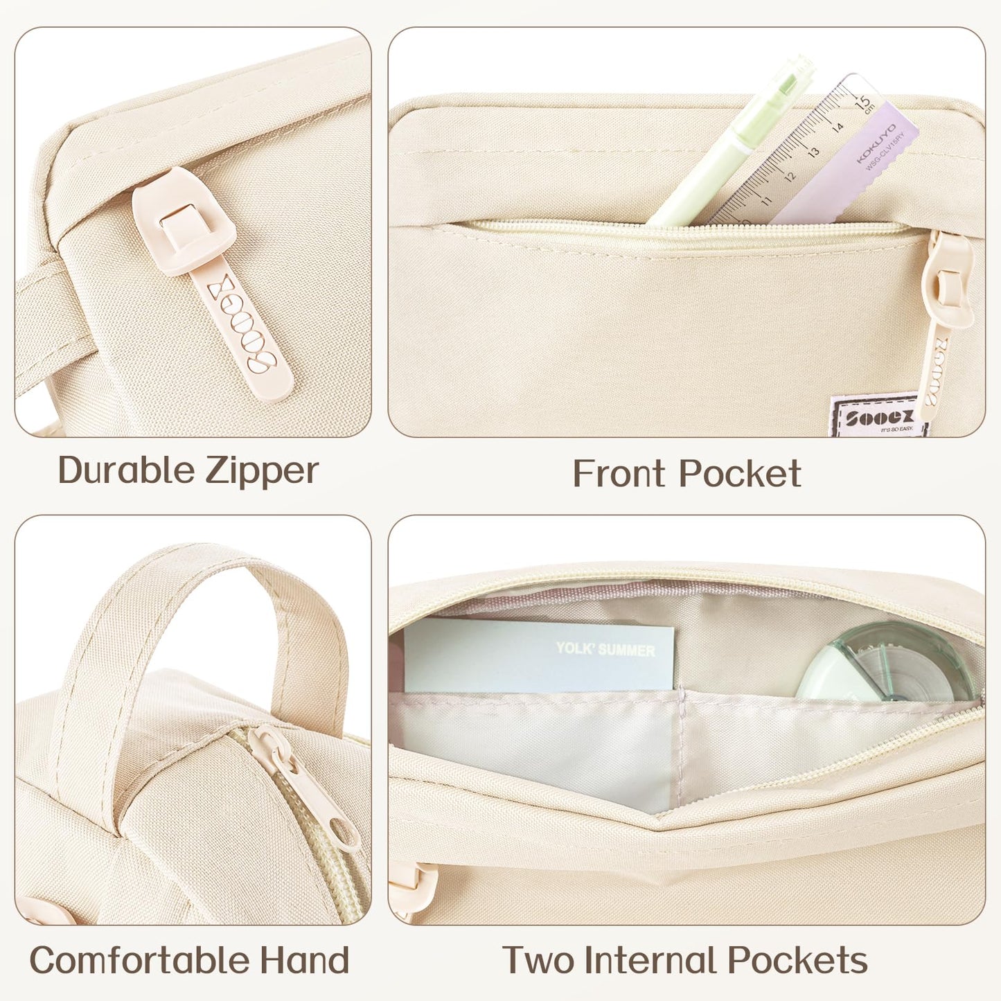 Sooez Original High Capacity Pencil Case, Big Pencil Bag Pouch Organizer