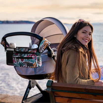 Momcozy Universal Stroller Organizer with Insulated Cup Holder