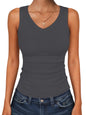 ANRABESS Tank Tops for Women V Neck Summer Sleeveless Ribbed Knit