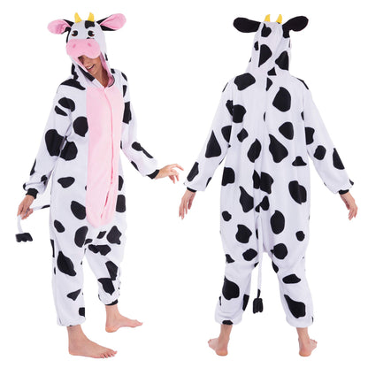 Spooktacular Creations Halloween Dalmatian Dragon Cow Costume, Animal Costume Hooded Jumpsuit for Halloween Cosplay Party