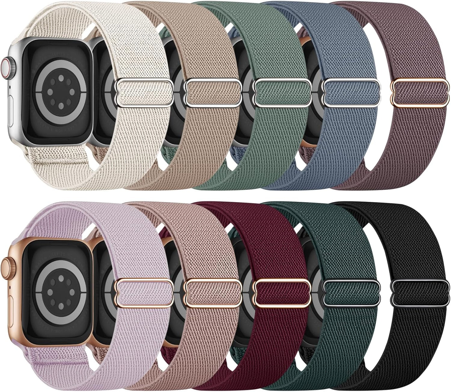 10 Pack Stretchy Bands Compatible with Apple Watch Band Women Men