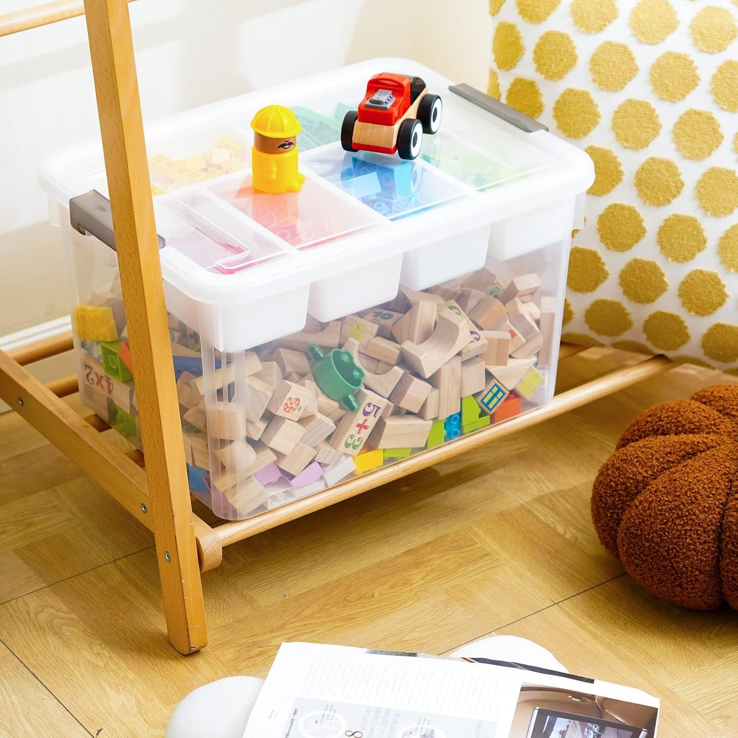 Citylife 6Qt 4Packs Clear Craft Organizers and Storage BOX, Sensory Bins