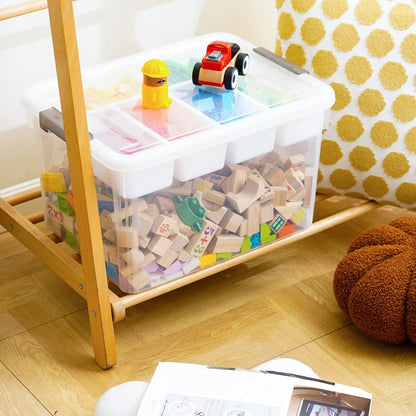 Citylife 6Qt 4Packs Clear Craft Organizers and Storage BOX, Sensory Bins