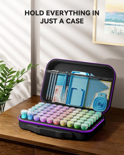 ARTDOT 60 Slots Storage Container for Diamond Art Kits for Adults, Portable Bead Storage Boxes for Diamond Painting Accessories and Tools