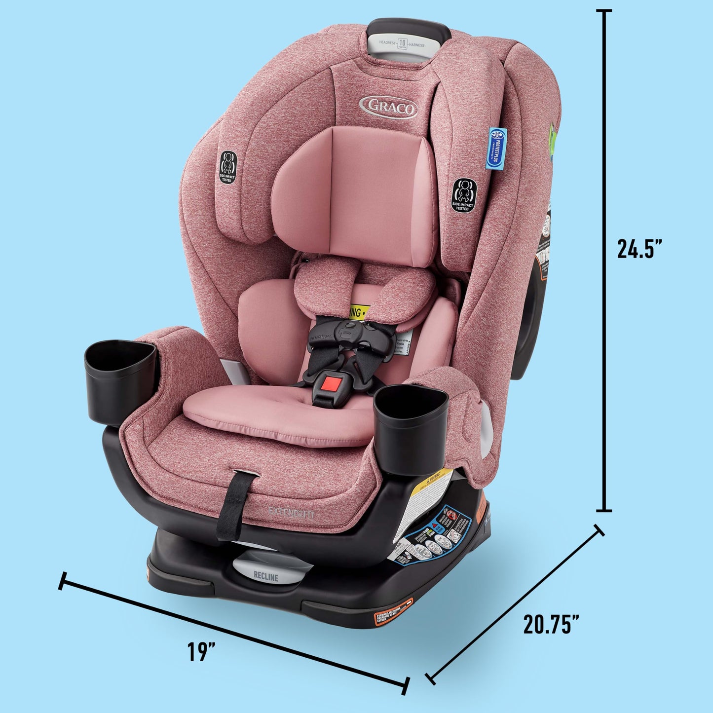 Graco Extend2Fit Convertible Car Seat, Rear and Forward Facing Car Seat with Adjustable Extension Panel for Extra Legroom, Great Gift for Baby Shower or Baby Registry, Redmond